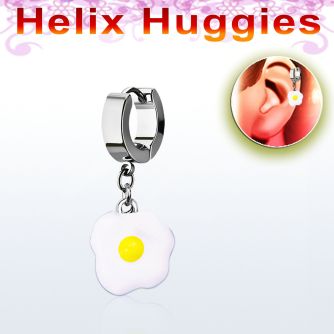ehh645a pendiente huggie helix acero inoxidable huevo frito colgado se vende por pieza al por mayor