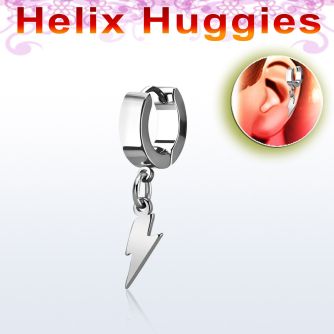 ehhlit pendiente huggie helix acero inoxidable colgante acero liso rayo distribuidor