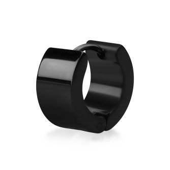 er139 par amplios huggies acero inoxidable anodizado negro liso alto brillo al por mayor