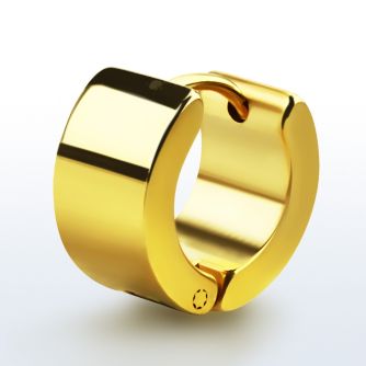 er148 pair of gold plated stainless steel huggies ear hoops