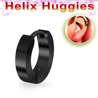 er248b pequeno huggie helix acero quirurgico anodizado negro diametro 7mm distribuidor