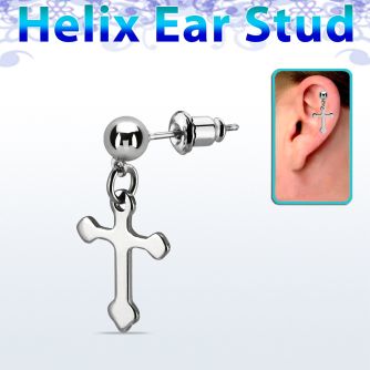 erbd14 piercing oreja acero quirurgico cruz acero se vende por al por mayor