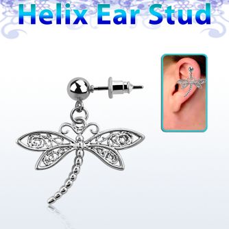 erbd566 piercing oreja helix acero quirurgico bola libelula lisa vendido por pieza mayorista