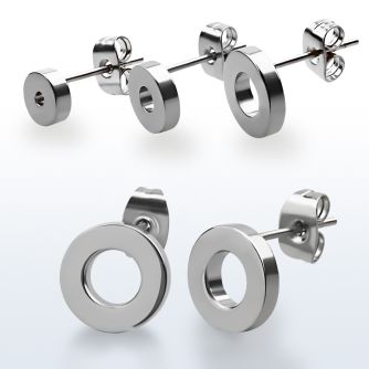 erfrd high polish 316l steel fake flesh tunnel ear stud