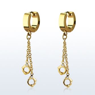 erg652 pendiente huggie oreja acero inoxidable pvd dorado colgante esposas mayorista