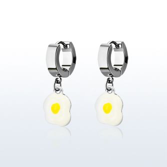 erh645a par pendientes huggie oreja acero inoxidable brillo espejo colgante huevos mayorista