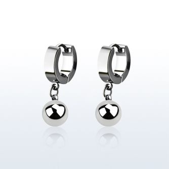 erhb8 par pendientes huggie oreja acero inoxidable brillo espejo bolas 8mm acero quirurgico brillo espejo mayorista