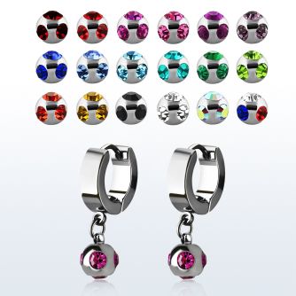 erhmj6 par pendientes huggie oreja acero inoxidable brillo espejo colgante bolas multi joya 6mm distribuidor mayorista