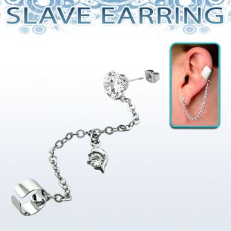 erzdld4 piercing oreja acero inoxidable zirconia redonda conectada falsa esclava helix clip delfin colgando zirconia distribuidor