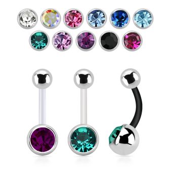 fbn1cg piercing ombligo bio flexible bola acero 8mm joya bisel bola 5mm acero liso al por mayor