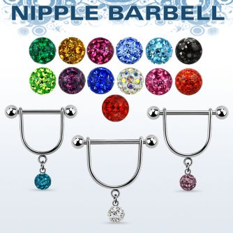 frsnp6 barbell pezon estribo acero quirurgico bolas 5mm bola 6mm multi cristal venta