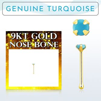 g9nbge7 piercing nariz hueso oro 9 kts 0 6mm turquesa 2mm distribuidor mayorista