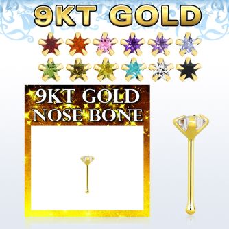 g9nbsm1 piercing nariz hueso oro cz estrella