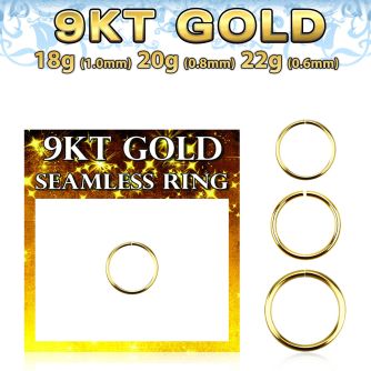 g9sel22 9k gold seamless ring 22g