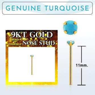 g9yge7 piercing nariz doblar tu mismo oro 9 kts 0 6mm turquesa 2mm mayorista