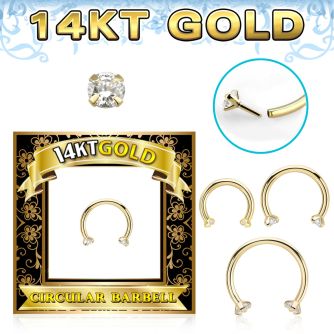 gcbz 14k gold circular barbell 16g threadless push pin cz