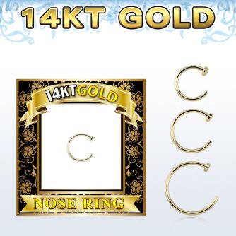 gcln20 solid 14k gold fake nose clip