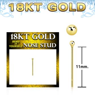 ggysb1 18k gold bend it yourself nose stud 22g ball top