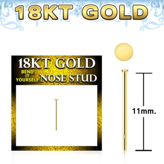 ggysrd1 18k gold bend it yourself nose stud 22g gold top