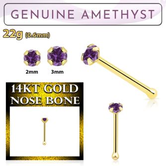 gnbge1 piercing nariz hueso oro 14 kts 0 6mm amatista 2mm distribuidor mayorista