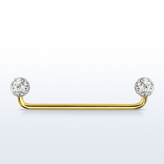 gold  90 316l steel surface barbell w ferido balls