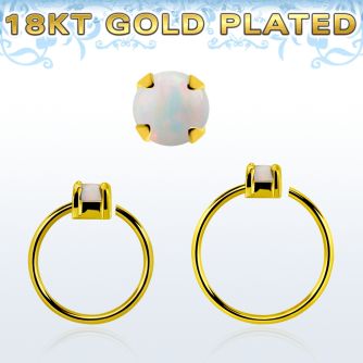 gpnho25 gold plated silver seamless nose ring w 2.5mm opal