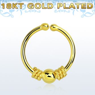 gpsep12c anillo septum falso plata 925 oro 18 kts 1mm alambre balines bola centro 12mm venta