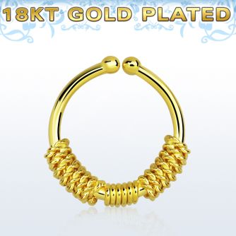 gpsep12e anillo septum falso plata 925 oro 18 kts 1mm tres cuerdas envueltas alrededor tercio anillo 12mm distribuidor