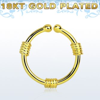 gpsep12h anillo septum falso plata 925 oro 18 kts 1mm tres alambres envueltos alrededor anillo 12mm distribuidor mayorista