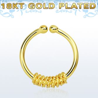 gpsep12i anillo septum falso plata 925 oro 18 kts 1mm cuerda gruesa envuelta alrededor 12mm mayorista