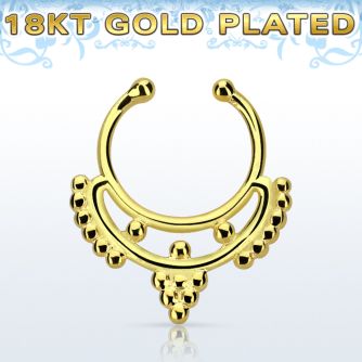 gpsepd4 falso septum plata 925 oro 18 kts 1mm minimalista indio 12mm al por mayor