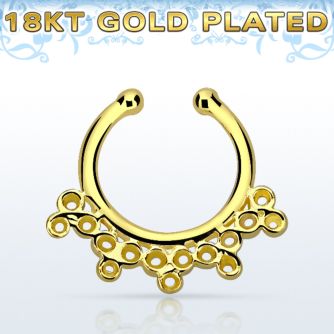 gpsepd5 falso septum plata 925 oro 18 kts 1mm elaborado indio 12mm al por mayor