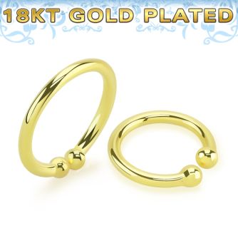 gpsepm 18k gold plated silver fake septum ring plain