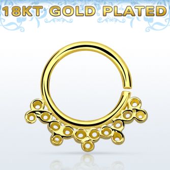 gpsepv5 aro septum plata 925 oro 18 kts 1mm elaborado indio 8mm al por mayor