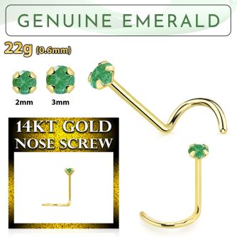 gscge10 piercing nariz l oro 14 kts 0 6mm esmeralda 2mm distribuidor mayorista