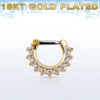 gsepc14 septum click plata 925 oro 18 kts barra cierre acero 316l zirconia mayorista