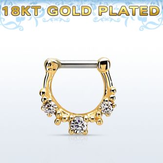 gsepl14 septum click plata 925 oro 18 kts barra cierre acero 316l zirconia grande rodeada otras 4 distribuidor mayorista