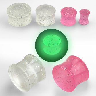 gtpg dual use acrylic plug glitter at day glow at night