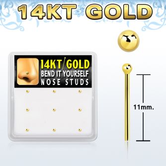 gys3x caja 9 piercing nariz doblar tu mismo oro 14 kts bola 1 5mm venta