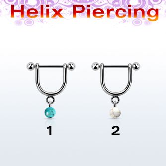 heud2 piercing helix estribo acero quirurgico barbell bolas 3mm bola turquesa falsa 5mm 8mm mayorista