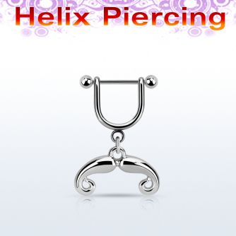 heud6 piercing helix estribo acero quirurgico barbell bola 3mm colgante bigote frances distribuidor mayorista
