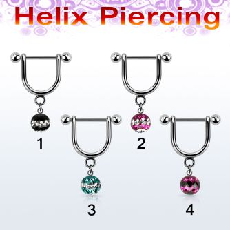 heudfr5 piercing helix estribo acero quirurgico barbell bolas 3mm 5mm multi cristal ferido triple linea 8mm venta