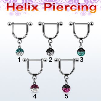 heuefr5 piercing helix estribo acero quirurgico barbell bolas 3mm 5mm multi cristal ferido colores 8mm mayorista
