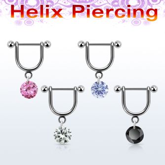 heuz10 piercing helix estribo acero quirurgico barbell bolas 3mm zirconita redonda 6mm 8mm distribuidor mayorista