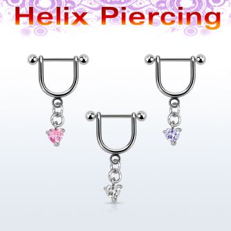 heuz4 piercing helix estribo acero quirurgico barbell bolas 3mm corazon colgado zirconita mayorista