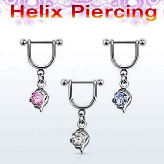 heuz5 piercing helix estribo acero quirurgico barbell bolas 3mm delfin colgado zirconita distribuidor