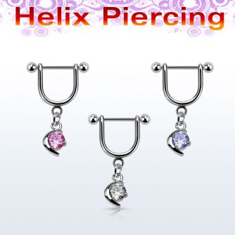 heuz8 piercing helix estribo acero quirurgico barbell bolas 3mm luna zirconita redonda distribuidor mayorista