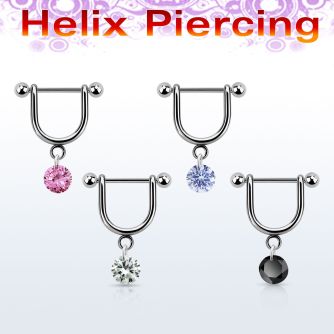 heuz9 piercing helix estribo acero quirurgico barbell bolas 3mm zirconita 5mm distribuidor