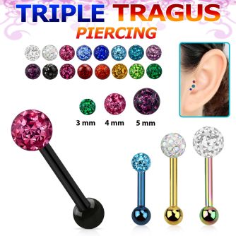 hextcfr anodized 316l steel triple tragus piercing w ferido ball