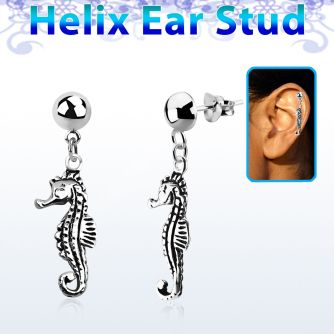 hexvd13 piercing helix plata esterlina lisa caballito mar plata 925 colgado eja venta